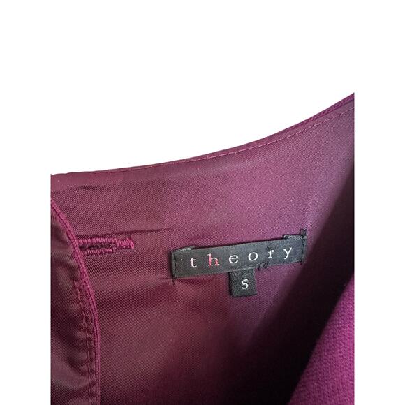 THEORY Cupid Prosema Selma Tiered Ruffle Skirt Button Back Tank Plum Dress Small - Picture 4 of 10